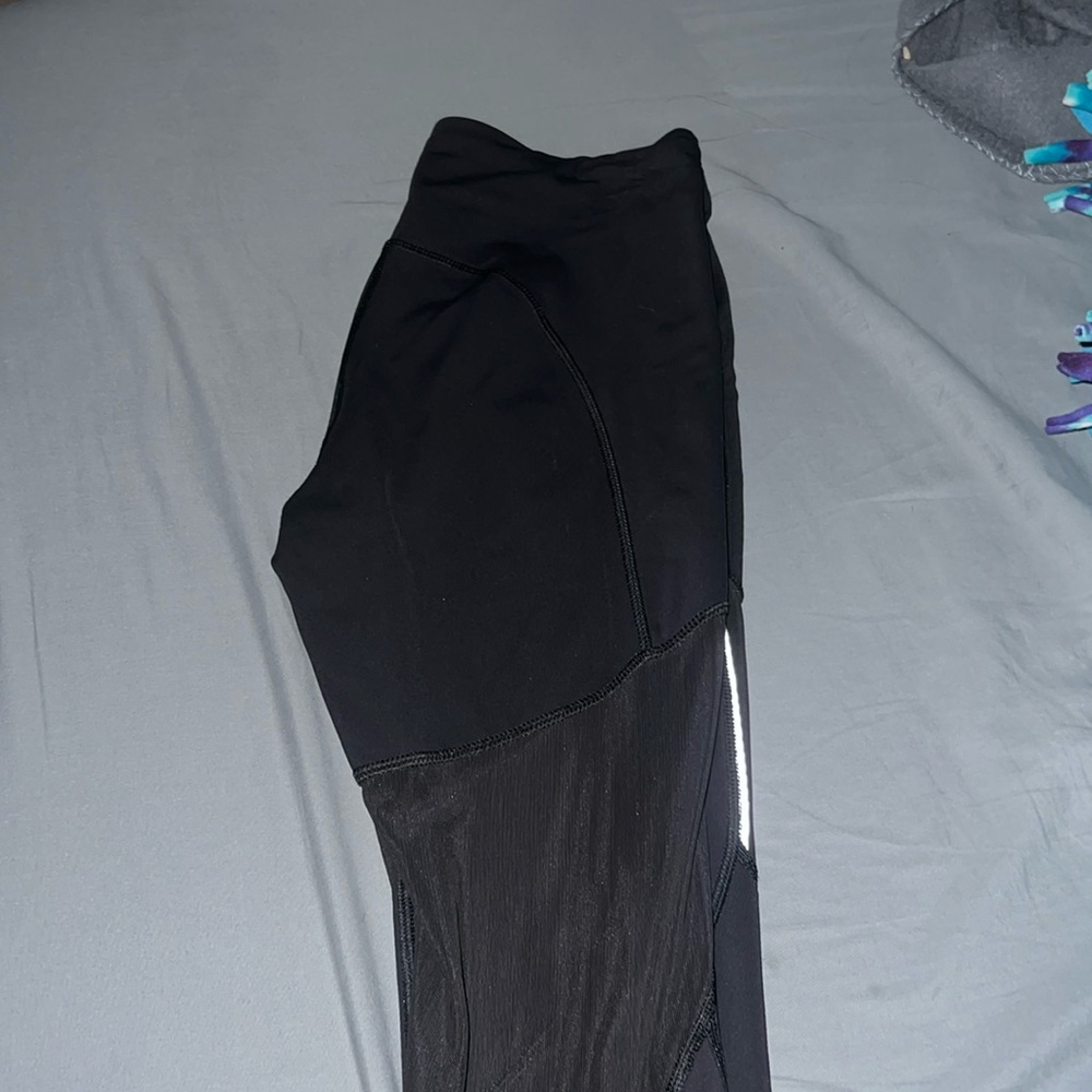 Black Meshed Cropped Lululemon Legging